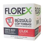 Florex Büzgülü Çilek Kokulu Orta Boy 55x60 cm 15x25 Adet Çöp Poşeti