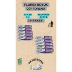 Florex Standart Büyük Boy 65 x 80 cm Çöp Poşeti x 10 Rulo 100 Adet