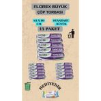Florex Standart Büyük Boy 65 x 80 cm Çöp Poşeti x 15 Rulo 150 Adet