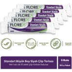 Florex Standart Büyük Boy Siyah Çöp Poşeti x 5 Rulo - 65 x 80 cm