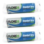 Florex Standart Orta Boy 55x60 cm 20'li Siyah 3 Rulo Çöp Torbası