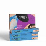 Florex Tek Kullanımlık Hibrit Eldiven - Silikon ve Lateks İçermez, Yumuşak Doku ve Elastik Tasarım, Gıda Uyumlu Çok Amaçlı Eldiven (6, Mavi, M)