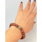 Florit Taşlı Rudraksha Tohum Unisex Bileklik 8mm