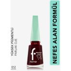 Flormar Breathing Color Yüksek Pigmentli & Parlak Bitişli Nefes Alan Oje (012 Burgundy) 8682536032636 - BORDO