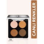 Flormar Color Palette Çok Renkli İnce Yapılı & Mat Bitişli 4'lü Göz Farı Paleti Uzun Süre Kalıcı