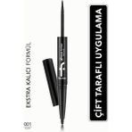 Flormar Extreme Tattoo Çift Uçlu Eyeliner & Jel Göz Kalemi Siyah Hacim ve Kalıcılık Sağlar - SİYAH