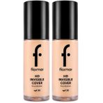 Flormar Invisible Cover HD Hafif Yapılı & Yarı Parlak Bitişli SPF30 Fondöten 040 LIGHT IVORY (2 paketi)