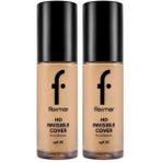 Flormar Invisible Cover HD Hafif Yapılı & Yarı Parlak Bitişli SPF30 Fondöten 080 SFT BEIGE (2 paketi)