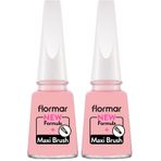 Flormar Klasik Parlak Bitişli Yüksek Pigmentli Oje Nail Enamel 077 Light Pink New (2 paketi)