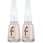 Flormar Klasik Parlak Bitişli Yüksek Pigmentli Oje Nail Enamel 305 Beige Latte New (2 paketi)