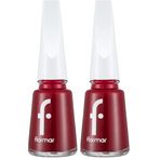 Flormar Klasik Parlak Bitişli Yüksek Pigmentli Oje Nail Enamel 406 Dark Red New (2 paketi)
