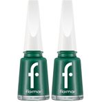 Flormar Klasik Parlak Bitişli Yüksek Pigmentli Oje Nail Enamel 538 Always Green (2 paketi)