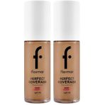 Flormar Perfect Coverage 135 Hazel Yüksek Pigmentli & Yarı Parlak Bitişli SPF15 2 Paket Fondöten