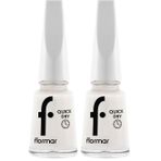 Flormar Quick Dry Hızlı Kuruyan İnce Yapılı & Parlak Bitişli Oje QD01 SNOW WHITE NEW (2 paketi)