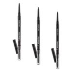 Flormar Ultra Thin Fırça Başlıklı & Asansörlü Ucu İnce Kaş Kalemi 004 DARK BROWN (3 paketi)