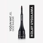 Flormar Yoğun Pigmentli Mat Bitişli Kendinden Fırçalı Jel Eyeliner 001 Siyah