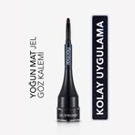 Flormar Yoğun Pigmentli Mat Bitişli Kendinden Fırçalı Jel Eyeliner 002 Deep Ocean Blue