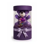 Floroon gift Led Işıklı ve Mor Sonsuzluk Güllü Ayıcık Hediye Kutusu | Romantik Hediye | Sevgiliye | Arkadaşa