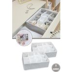 Flosoft 2 Adet 12 Bölmeli Çekmece İçi Düzenleyici, Çok Amaçlı Bebek Çamaşır Çorap Eşarp Organizer 2’li Set