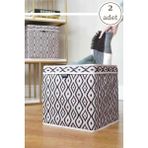 Flosoft 2 Adet Dolap Raf Organizer, Saklama Kutusu, Çamaşır Oyuncak Düzenleyici 30X30X30 cm 2’li Set - Kahverengi - 30x60x60 cm