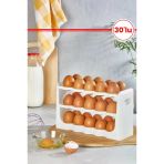 Flosoft 30’Lu Yumurta Organizer, 30 Bölmeli 3 Katlı Yumurtalık Buzdolabı Raf Düzenleyici Kutu