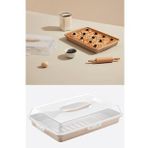 Flosoft 45 cm Büyük Boy Dikdörtgen Kek Pasta Börek Saklama Kabı