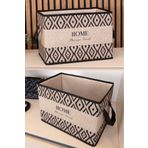 Flosoft Home Storage Goods Dekoratif Kulplu Saklama Kutusu, Çok Amaçlı Kutu ve Dolap Raf Düzenleyici 22x34x2