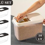 Flosoft Multibox 10 Lt Kaydirak Kapakli Erzak Saklama Kabi 3’Lu Set 3X10lt Fume