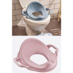 Flosoft Pembe Kulplu Klozet Kapağı Adaptörü Ergonomik Tasarım ile Çocuk Tuvalet Eğitimi İçin