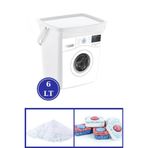 Flosoft QBox 6 lt Kapaklı Kulplu Deterjan Saklama Kutusu