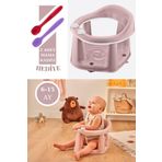 Flosoft Vakumlu Bebek Banyo & Mama Oturağı + Silicolife 2 Adet Silikon Mama Kaşığı Hediye