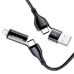 Floveme 4in1 USB To Type C -Type to Type Kablosu+iPhone Başlık USB 1M-(5775)