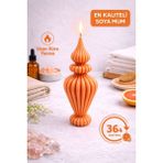 Flow Home Dekoratif Lüks Soya Mum, El Yapımı Doğal Mum, Uzun Yanma Süreli Ev Hediyesi, Ev Süsü Turuncu 210 G - Standart