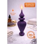 Flow Home Dekoratif Lüks Soya Mum,el Yapımı Doğal Mum,uzun Yanma Süreli Modern Ev Hediyesi,ev Süsü Mor 210 G - Standart