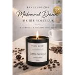 Flow Home Kahve Kokulu Mum 200 G – Siyah Lüks Cam Bardak, Yoğun Koku, Aromaterapi Mum, Uzun Yanış - 1