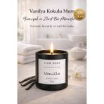 Flow Home Vanilya Kokulu Mum 200 G – Siyah Lüks Cam Bardak, Yoğun Koku, Aromaterapi Mum, Uzun Yanış - 1