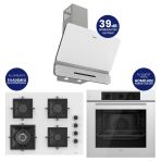 Flowart Turbolu Amörtisörlü Silenart Beyaz Cam Ankastre Set ( 65 Cm Woklu Ocak) Qbl62cb - Sc406 - D081sa