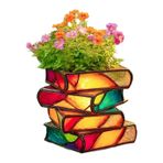 Flower Pot, Üst Üste Kitaplar Şeklinde Saksı, Dekoratif 3D Sevimli Bahçe Vazosu Kitap Aşıkları Ev Yeşilliği İç Mekan Sergi Balkon Patarya Masa