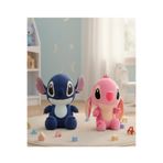 Flower Toys Oyuncak Peluş Stitch Lacivert ve Pembe Çift Oyuncak Hediyelik 55 cm