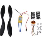 Flower World 1000KV Motor W/ 30A Esc ve Pervane Helikopter Parçaları Aksesuar - Siyah