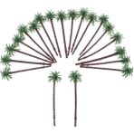 Flower World 20X Model Ağaç Hindistan Cevizi Palmiye Ağaçları Manzara Minyatür Plaj Diorama Düzeni Dekor 7cm - Yeşil - Kahverengi