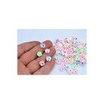 FlowerAksesuar 20 Adet - 10 mm Fimo Boncuk, Hamur Boncuk, Takı Boncuğu, Hamur Boncuk, Pati Figür Fimo Boncuk