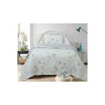 Flowers Tek Kişilik Yatak Örtüsü Seti 180x240cm - Volanlı Yastıklı%100 Polyester Modern Dekoratif Krem Beyaz