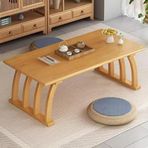 FLRZPPEO Altar Meditasyon Masası, Japon Zemin Sehpası, Japon Vintage Meditasyon ve Çay Masası, Zemin Sunak Masası, Laptop Tatami Masası, Yerde Oturmak için Katlanır Alçak Çay Masası (Ahşap, 26