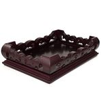 FLRZPPEO Sunak Meditasyon Masası, Küçük Meditasyon Masa Sunağı, Dikdörtgen Bükülmüş Ayaklar Puja Büyücülük için Alçak Masa - Buda Süsleri El Sanatları için Ahşap El Oyması Tepsi Tabanı - Bitki Standı