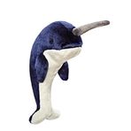 Fluff & Tuff Bleu Narwhal Orta Boy Köpekler için Peluş Oyuncak, 28 cm, Dayanıklı ve Makinede Yıkanabilir