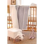 Fluffy Bebek Battaniyesi 80X100 Solid Gri Kundak Puset Çift Taraflı Koyun Tüyü Battaniye 100X80