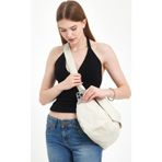 Fluffy Cream Postacı Cep Detaylı Kanvas Tote Çanta Çapraz Kullanım Okul Ve Günlük Çanta (Boy:33 En:45)