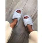 Fluffy Kadın Tüylü Ev Terliği Cprz - 07-Gri