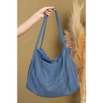 fluffy Mute Bag Deep In Blue 00s Shopper Bag Fermuarlı Astarlı Okul Omuz Çantası (32/36)